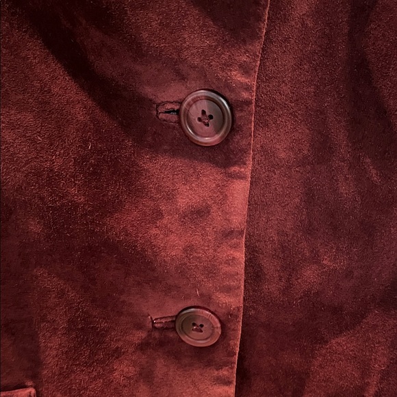 Valerie Stevens Suede Leather Blazer Jacket burgundy - Picture 3 of 10